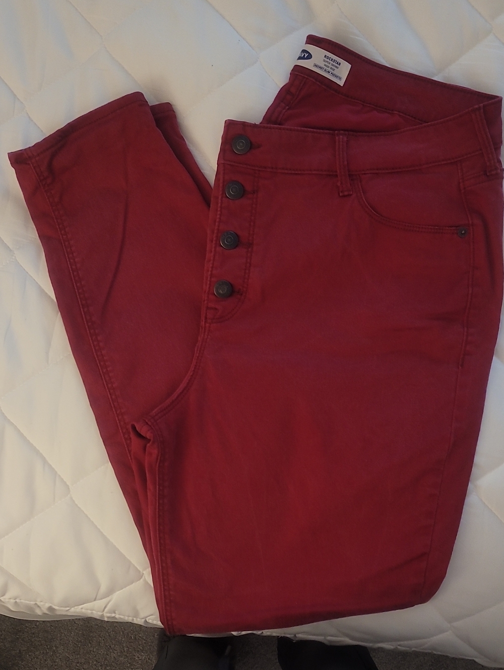 Old Navy Burgundy Button-Fly Jeans